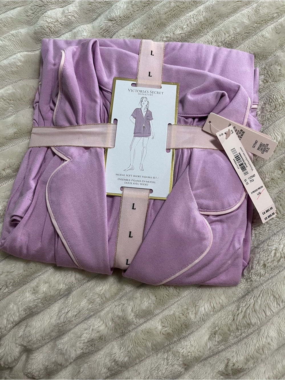 Victoria's Secret Modal Soft Lavender Short Sleeve Pajama Set